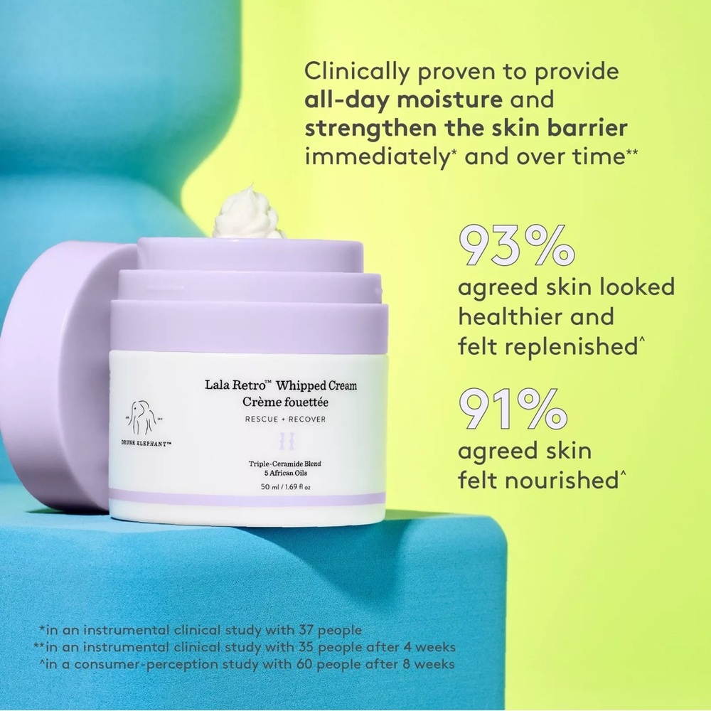 Drunk Elephant Lala Retro Whipped Cream Moisturizer with Ceramides 0.5 oz - Picture 4 of 7
